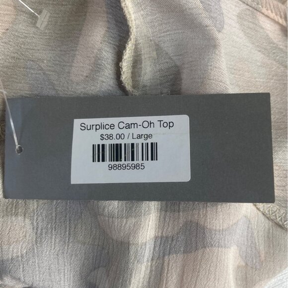 Lazy Sundays Surplice Cam-Oh Top Womens Large Pink New Camo - Picture 7 of 8